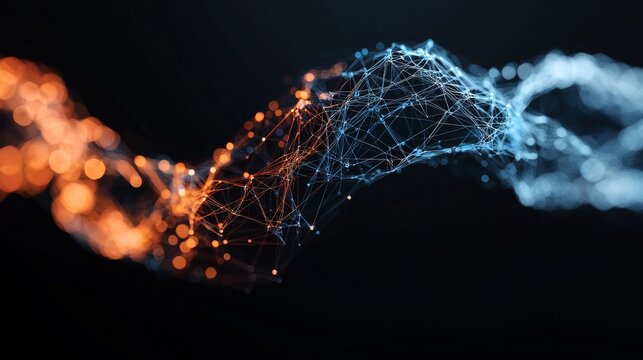 The concept of data centralisation is visually represented through a 3D render of a chaotically deformed abstract shape