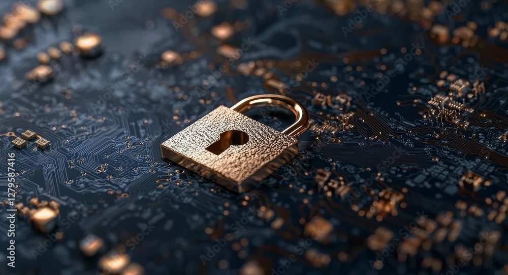 Aufkleber the digital padlock icon of cyber security signifies a technology network and data protection system