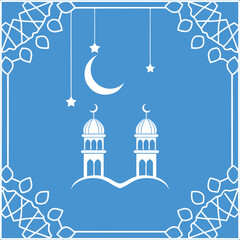 Minimal Ramadan Mubarak Banner vector-style banner