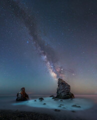 Vía lactea, cielo estrellado 