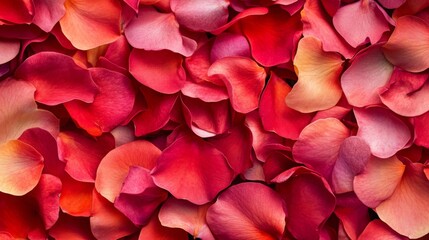 Colorful display of rose petals scattered on a surface highlights their natural beauty during a spring celebration event