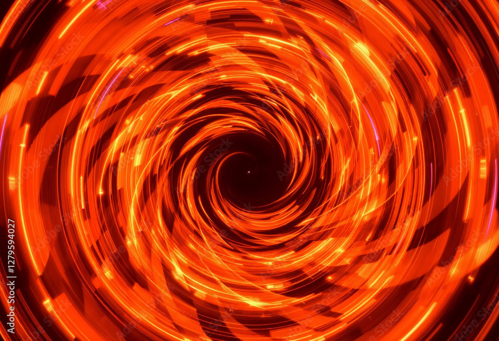 Aufkleber abstract swirling vortex of fiery orange and red light in a dynamic motion pattern.