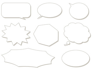 やさしい色の吹き出しセット