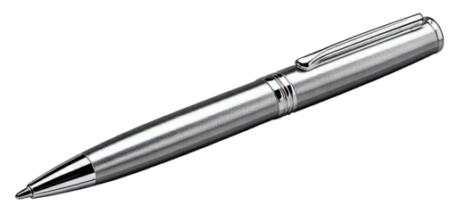 Pen ballpoint pen isolated on transparent background ballpoint business ink silver