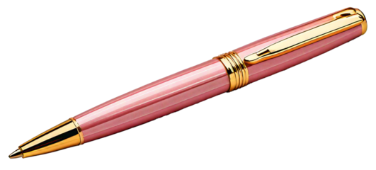 Pen ballpoint pen isolated on transparent background ballpoint business ink pink gold