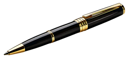 Naklejka premium Pen ballpoint pen isolated on transparent background ballpoint business ink black