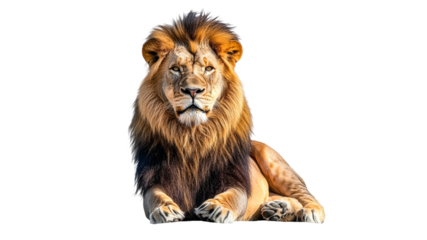 Majestic lion resting in a calm posture