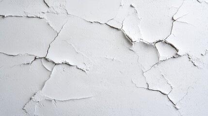 Fototapeta premium Cracked White Plaster Wall Texture