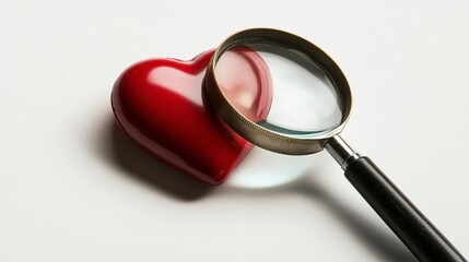 Heart examined under magnifying glass highlighting importance of research in medical science