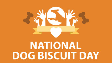 National Dog Biscuit Day web banner design illustration 