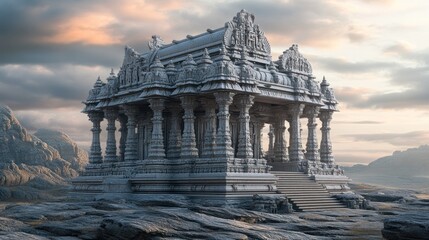 Obraz premium Ancient Temple in a Mystical Landscape