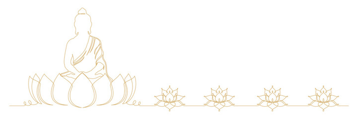 Vesak day continuous line illustration vector 4
