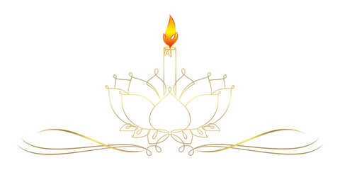 Vesak Day line art style illustration vector 2