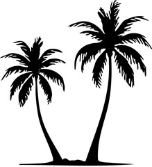silhouette of a coconut tree on a white background