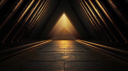 The combination of abstract black and gold is illuminated with white, featuring a gradient that forms the surface, complete with templates and a metal texture, characterized by soft lines, a