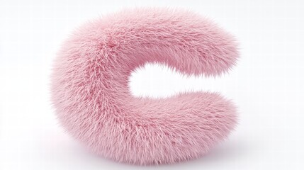 Furry Pink Letter C: A soft, plush, pink letter 'C' stands out against a plain background. The image emphasizes texture, color, and playful design, perfect for conveying themes of softness, fashion.