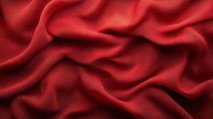 Obraz premium A detailed shot of the texture of a beautiful red silk fabric used as a background
