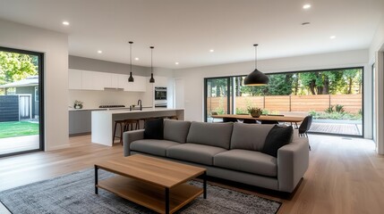Modern living space contemporary home interior design open concept bright environment inviting atmosphere for relaxation