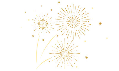 Fireworks with stars and sparklers. Vector border with colorful fireworks, holiday banner, poster, flyer, greeting card.