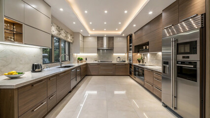 Fototapeta premium Sleek Modern Kitchen Retreat