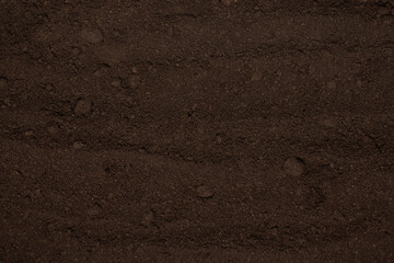 Black land for plant background. Top view.