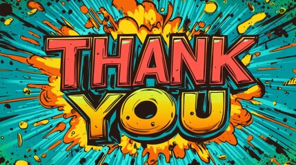 Fototapeta premium Grateful - Presented as a comic book pop art image