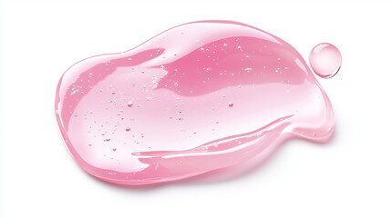 Pink eye gel or cream smeared on a white background.