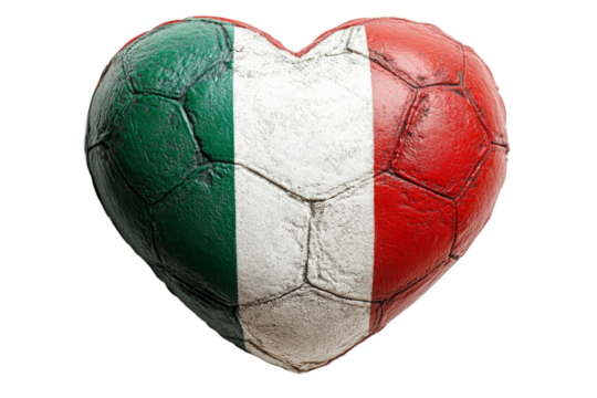 Heart shaped soccer ball with Italy flag design
