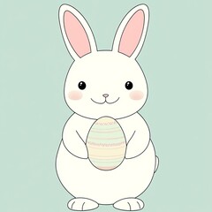 Obraz premium Happy Easter bunny with Easter eggs, Adorable and modern illustrated design