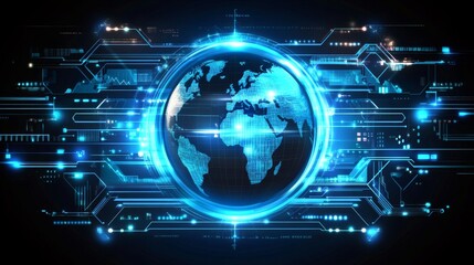 Fototapeta premium A conceptual digital globe representing worldwide networking and connectivity