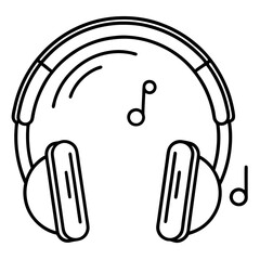 Obraz premium Wireless headphones with music notes