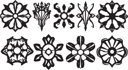 Fototapeta premium Set of elements for flat design, patterns, ornaments, mandalas. Hand drawn vector illustration