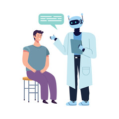 AI doctor robot icon