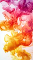 Colorful smoke spirals intertwine, showcasing vibrant pink, orange, and yellow hues