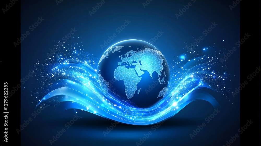 Poster a global system connecting the planet using technology and communication