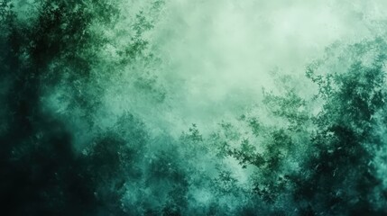 Fototapeta premium Ethereal Emerald Forest: Abstract Green Landscape with Misty Atmosphere