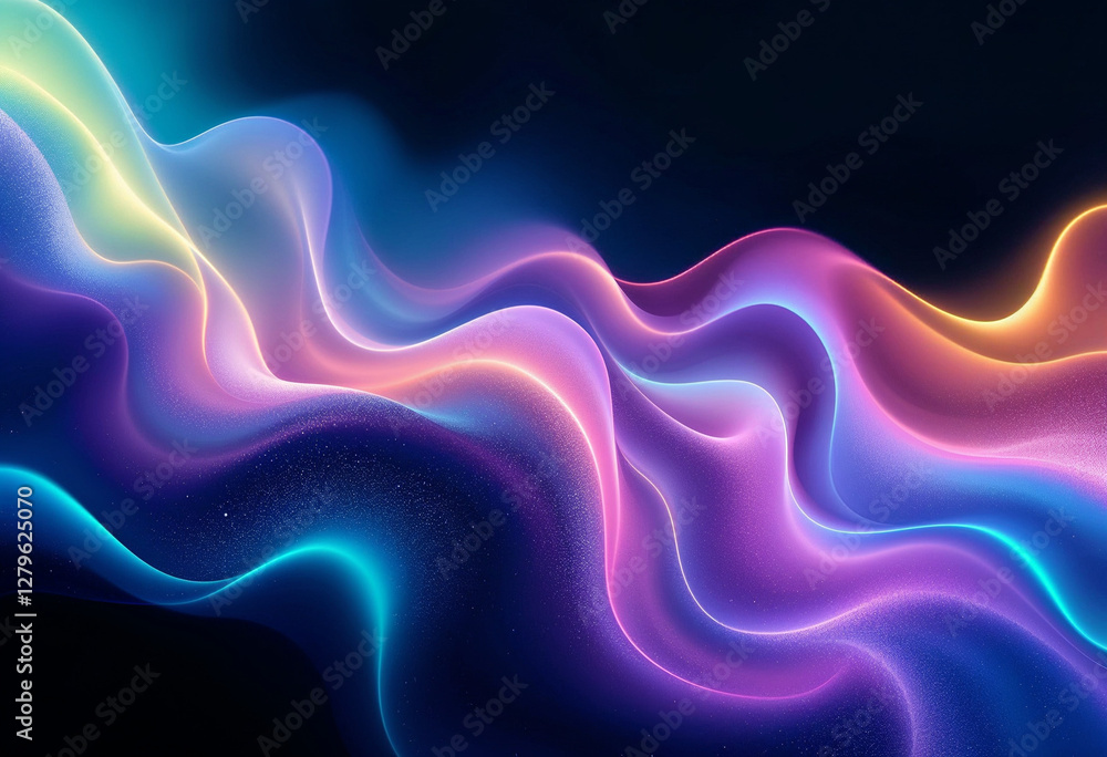 Aufkleber abstract neon fluid waves with vibrant multicolor glowing light creating a futuristic dynamic and el