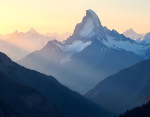 sunset in the mountains