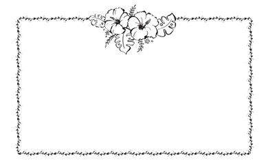 シンプルなハイビスカスのフレーム