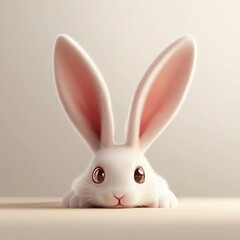 Obraz premium A transparent cut-out background with 3D rendered white rabbit ears for Easter day
