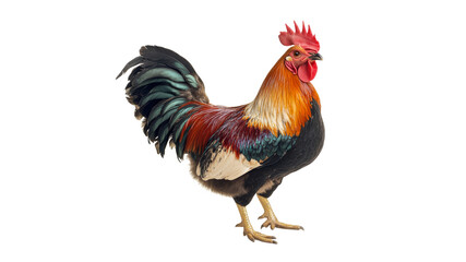 Fototapeta premium Colorful rooster standing proud in bright light