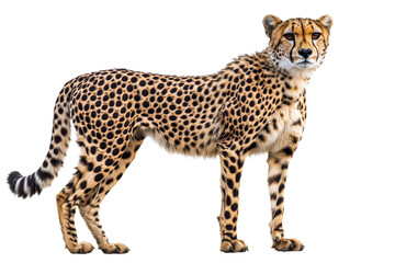Cheetah standing gracefully in a bright setting