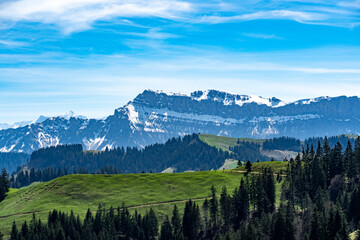 snow mountain landscape with clouds