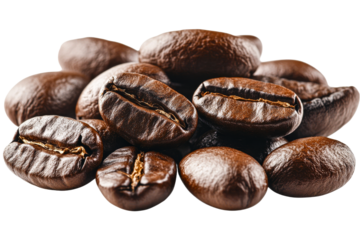 Dark roasted coffee beans ready for brewing