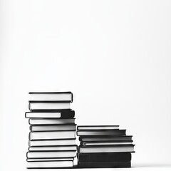 Stacks of Books: Academic Study and Reading Material in Monochrome
