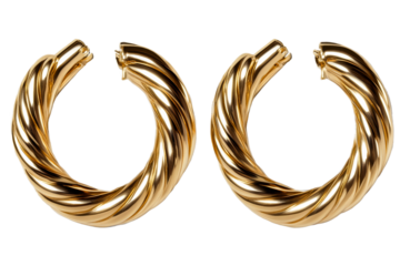 Chic twisted gold hoop earrings