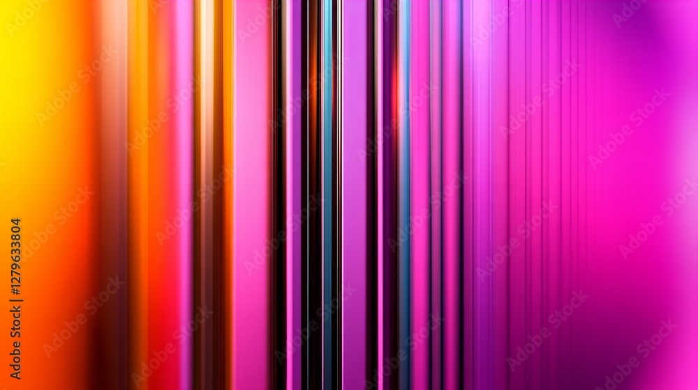 Poster Vibrant vertical stripes in a spectrum of bold colors, creating a dynamic and energetic abstract image.