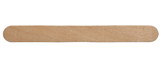 Wooden ice cream stick on isolated background, top view
