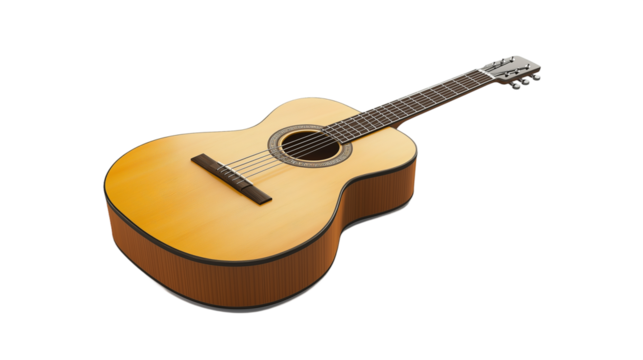 acoustic guitar isolated on white , transparent , png 