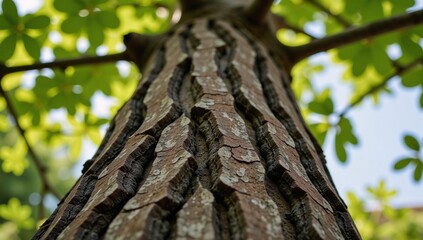 Obraz premium Close-up image showcasing detailed tree bark textures against a natural backdrop